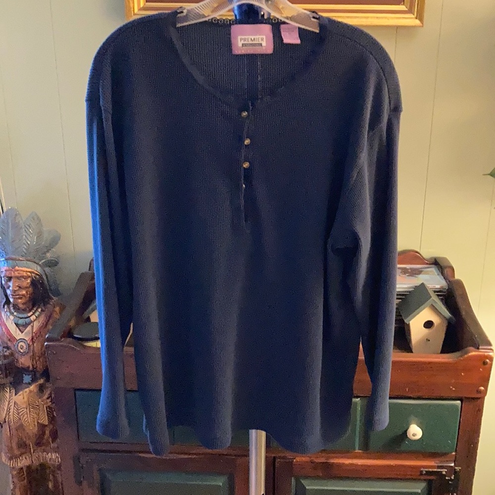 Premier International Ladies’ Plus long sleeve waffle weave top 1X